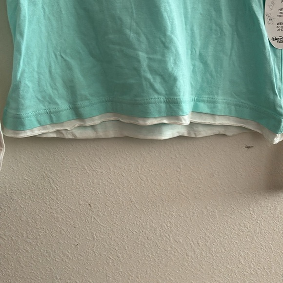 Disney Parks girls XL(14/16) white &light blue long sleeve shirt says Mickey NWT - Picture 9 of 14